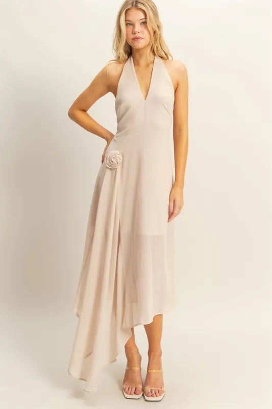 HYFVE Chiffon Halter Asymmetrical Hem Dress Spa City Trends HYFVE Chiffon Halter Asymmetrical Hem Dress Spa City Trends